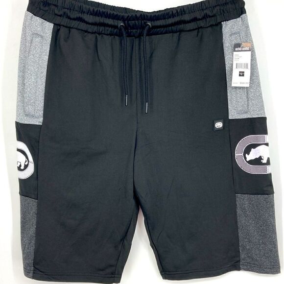 NWT Ecko Unltd Men’s Drawstring Black/White Short Size L - Picture 1 of 10